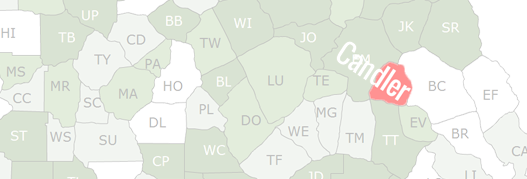 Candler County Map