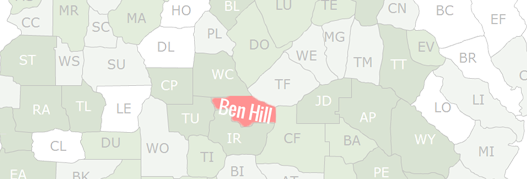 Ben Hill County Map
