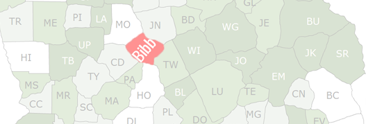Bibb County Map