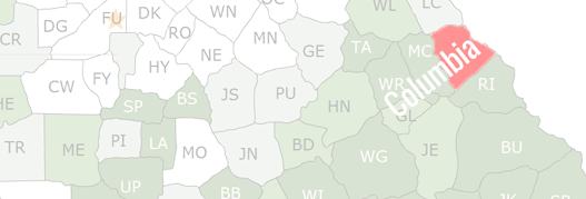 Columbia County Map
