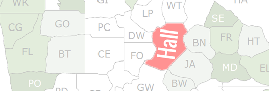 Hall County Map
