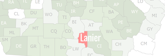 Lanier County Map