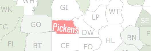 Pickens County Map
