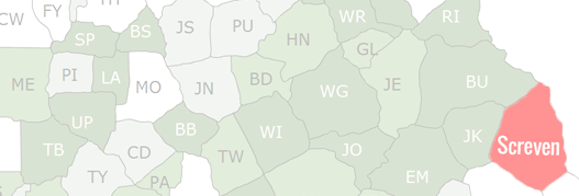 Screven County Map