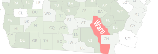 Ware County Map